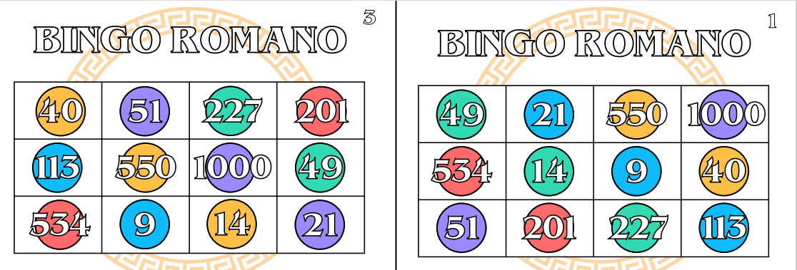 Cartones Bingo